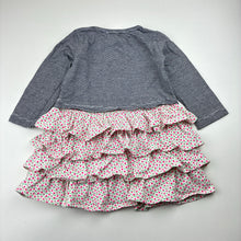 Load image into Gallery viewer, Girls Cotton On, stretchy stripe &amp; floral long sleeve dress, EUC, size 1, L: 41cm