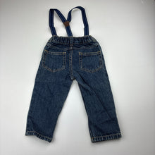 Load image into Gallery viewer, Boys Carters, blue denim jeans,elasticated,suspenders, GUC, size 1,  