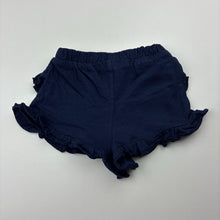 Load image into Gallery viewer, Girls Dymples, navy cotton shorts,elasticated, EUC, size 00,  