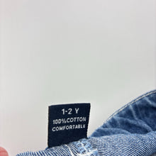 Load image into Gallery viewer, Girls Baby Shelter, blue denim shorts,adjustable, FUC, size 1-2,  