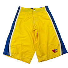 Load image into Gallery viewer, Girls Sugar Surf, yellow lightweight board shorts,W: 30.5cm across, GUC, size 10,  