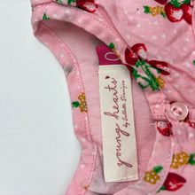 Load image into Gallery viewer, Girls Young Hearts, lined cotton dress, strawberries, GUC, size 0, L: 38cm