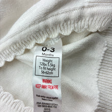 Load image into Gallery viewer, Girls George, white knitted cotton cardigan, GUC, size 000,  