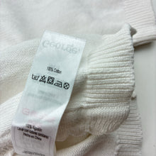 Load image into Gallery viewer, Girls George, white knitted cotton cardigan, GUC, size 000,  