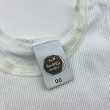Load image into Gallery viewer, Unisex Tiny Little Wonders, white ribbed cotton singlet top, FUC, size 00,  