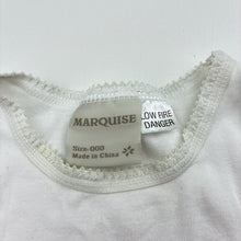 Load image into Gallery viewer, Girls Marquise, embroidered cotton singletsuit / romper, GUC, size 000,  