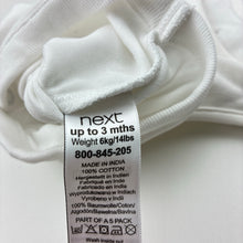 Load image into Gallery viewer, Unisex Next, white cotton singletsuit romper, EUC, size 000,  