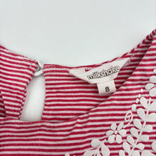 Load image into Gallery viewer, Girls Milkshake, striped cotton summer dress, loose button hole elastic, FUC, size 8, L: 63cm