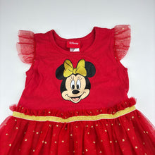 Load image into Gallery viewer, Girls Disney, Minnie Mouse cotton &amp; tulle party dress, EUC, size 4, L: 55cm