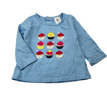 Load image into Gallery viewer, Girls Charlie &amp; Me, cotton long sleeve tee / top, cupcakes, GUC, size 00,  