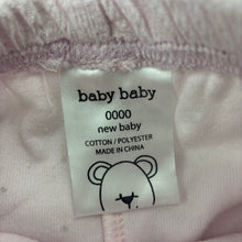 Load image into Gallery viewer, Girls Baby Baby, pink velour footed leggings / bottoms, EUC, size 0000,  