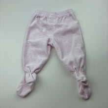 Load image into Gallery viewer, Girls Baby Baby, pink velour footed leggings / bottoms, EUC, size 0000,  