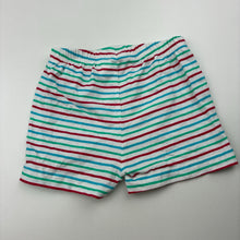 Load image into Gallery viewer, Unisex Tiny Little Wonders, striped cotton shorts, elasticated, GUC, size 000,  