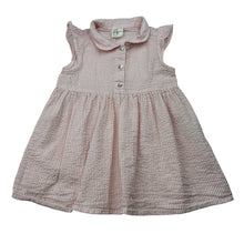 Load image into Gallery viewer, Girls H&amp;M, striped crinkle cotton shirt dress, GUC, size 00, L: 37cm