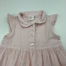 Load image into Gallery viewer, Girls H&amp;M, striped crinkle cotton shirt dress, GUC, size 00, L: 37cm