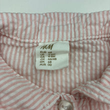 Load image into Gallery viewer, Girls H&amp;M, striped crinkle cotton shirt dress, GUC, size 00, L: 37cm