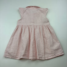 Load image into Gallery viewer, Girls H&amp;M, striped crinkle cotton shirt dress, GUC, size 00, L: 37cm