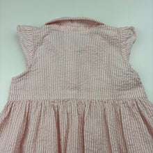 Load image into Gallery viewer, Girls H&amp;M, striped crinkle cotton shirt dress, GUC, size 00, L: 37cm