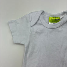Load image into Gallery viewer, Unisex Babykids, white cotton bodysuit / romper, EUC, size 000,  