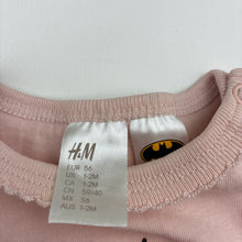 Load image into Gallery viewer, Girls H&amp;M, BATGIRL cotton romper, GUC, size 0000,  