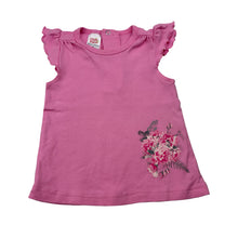 Load image into Gallery viewer, Girls Ollie's Place, pink cotton top, flowers, GUC, size 0,  