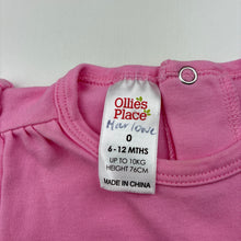 Load image into Gallery viewer, Girls Ollie's Place, pink cotton top, flowers, GUC, size 0,  