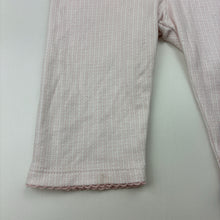Load image into Gallery viewer, Girls M&amp;S, pink &amp; white cotton leggings / bottoms, GUC, size 00,  