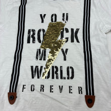 Load image into Gallery viewer, Boys Max, cotton tee / top, flip sequins, FUC, size 7-8,  