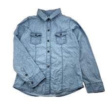Load image into Gallery viewer, Girls H&amp;T, chambray cotton long sleeve shirt, GUC, size 7,  