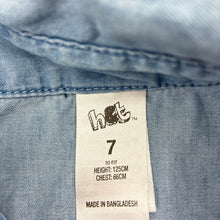 Load image into Gallery viewer, Girls H&amp;T, chambray cotton long sleeve shirt, GUC, size 7,  