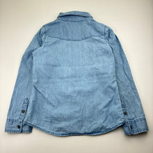 Load image into Gallery viewer, Girls H&amp;T, chambray cotton long sleeve shirt, GUC, size 7,  