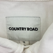 Load image into Gallery viewer, Girls Country Road, white stretch denim jacket, marks right sleeve &amp; back hem, FUC, size 10,  