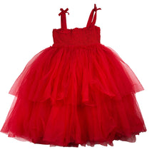 Load image into Gallery viewer, Girls Target, cotton lined red tulle party dress, FUC, size 4, L: 60cm