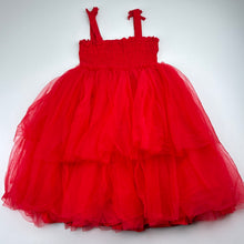 Load image into Gallery viewer, Girls Target, cotton lined red tulle party dress, FUC, size 4, L: 60cm
