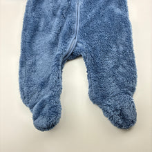 Load image into Gallery viewer, Unisex Next, blue fleece hooded coverall / romper, GUC, size 00,  
