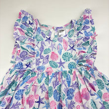 Load image into Gallery viewer, Girls Anko, viscose dress, seashells &amp; seahorses, GUC, size 3, L: 48cm