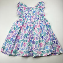 Load image into Gallery viewer, Girls Anko, viscose dress, seashells &amp; seahorses, GUC, size 3, L: 48cm