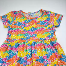 Load image into Gallery viewer, Girls Anko, colourful floral cotton t-shirt dress, GUC, size 6, L: 54cm