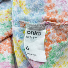 Load image into Gallery viewer, Girls Anko, colourful floral cotton t-shirt dress, GUC, size 6, L: 54cm
