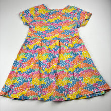 Load image into Gallery viewer, Girls Anko, colourful floral cotton t-shirt dress, GUC, size 6, L: 54cm
