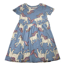 Load image into Gallery viewer, Girls KID, cotton t-shirt dress, unicorns, EUC, size 6, L: 60cm
