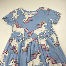 Load image into Gallery viewer, Girls KID, cotton t-shirt dress, unicorns, EUC, size 6, L: 60cm