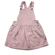 Load image into Gallery viewer, Girls Target, stretch corduroy overalls dress / pinafore, EUC, size 6, L: 59cm