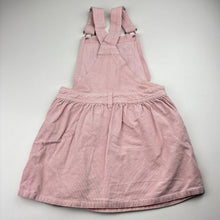 Load image into Gallery viewer, Girls Target, stretch corduroy overalls dress / pinafore, EUC, size 6, L: 59cm