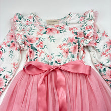 Load image into Gallery viewer, Girls Designer Kidz, floral &amp; tulle party dress, EUC, size 4, L: 55cm