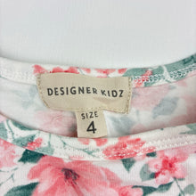 Load image into Gallery viewer, Girls Designer Kidz, floral &amp; tulle party dress, EUC, size 4, L: 55cm