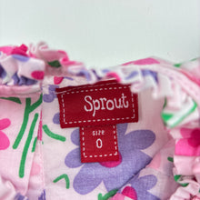 Load image into Gallery viewer, Girls Sprout, lightweight floral cotton dress, GUC, size 0, L: 43cm