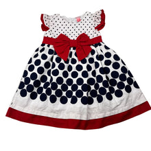 Load image into Gallery viewer, Girls Carters, lined spotted cotton party dress, FUC, size 6 months, L: 41cm