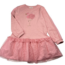 Load image into Gallery viewer, Girls Dave &amp; Bella, pink cotton sweater dress, flamingo, EUC, size 7-8, L: 61cm