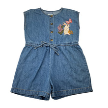 Load image into Gallery viewer, Girls Little Princess Highway, embroidered denim playsuit, GUC, size 3,  